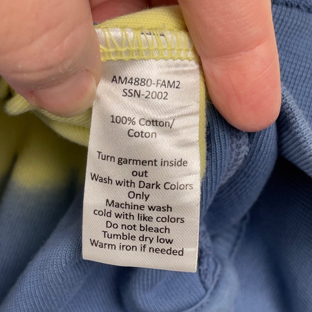 ATM Anthony Thomas Melillo Zip Hoodie Dip-Dyed French Terry Large Blue Yellow - Picture 7 of 9